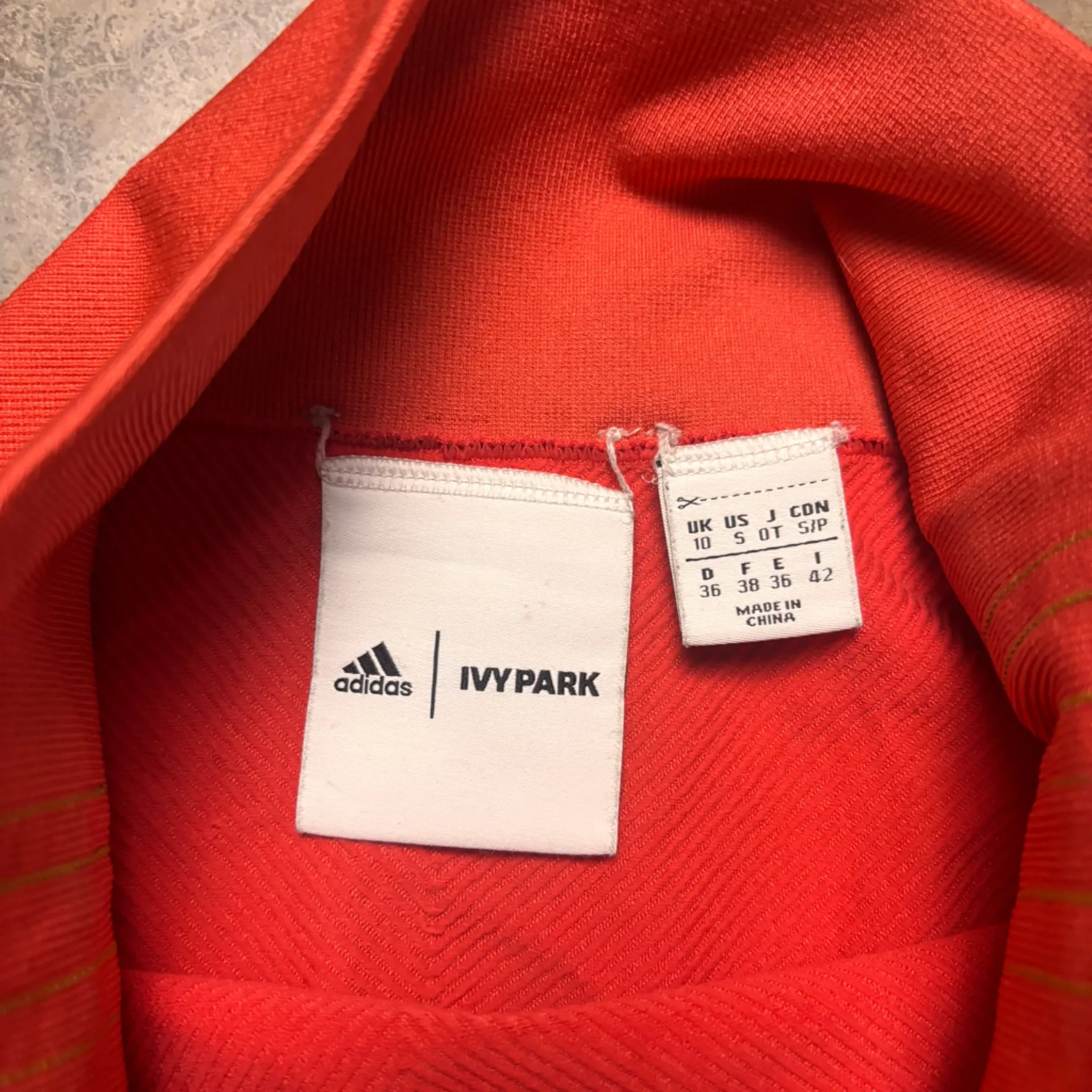 Adidas Ivy Park Womens Small Orange Pink high waisted biker athletic shorts - Image 2