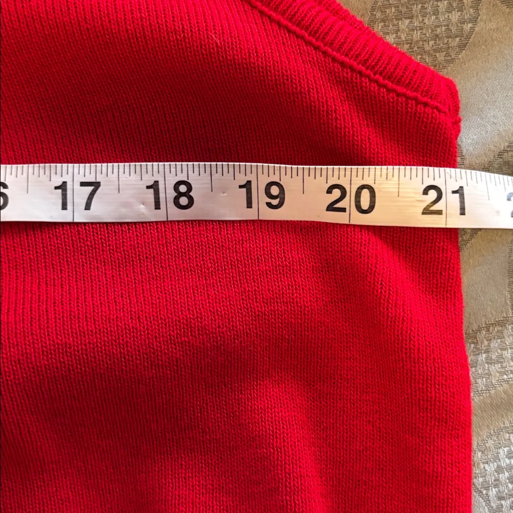 WHITE STAG RED SWEATER VEST WITH A FLAG HEART DESIGN 100% ACRYLIC SIZE LARGE - Image 7