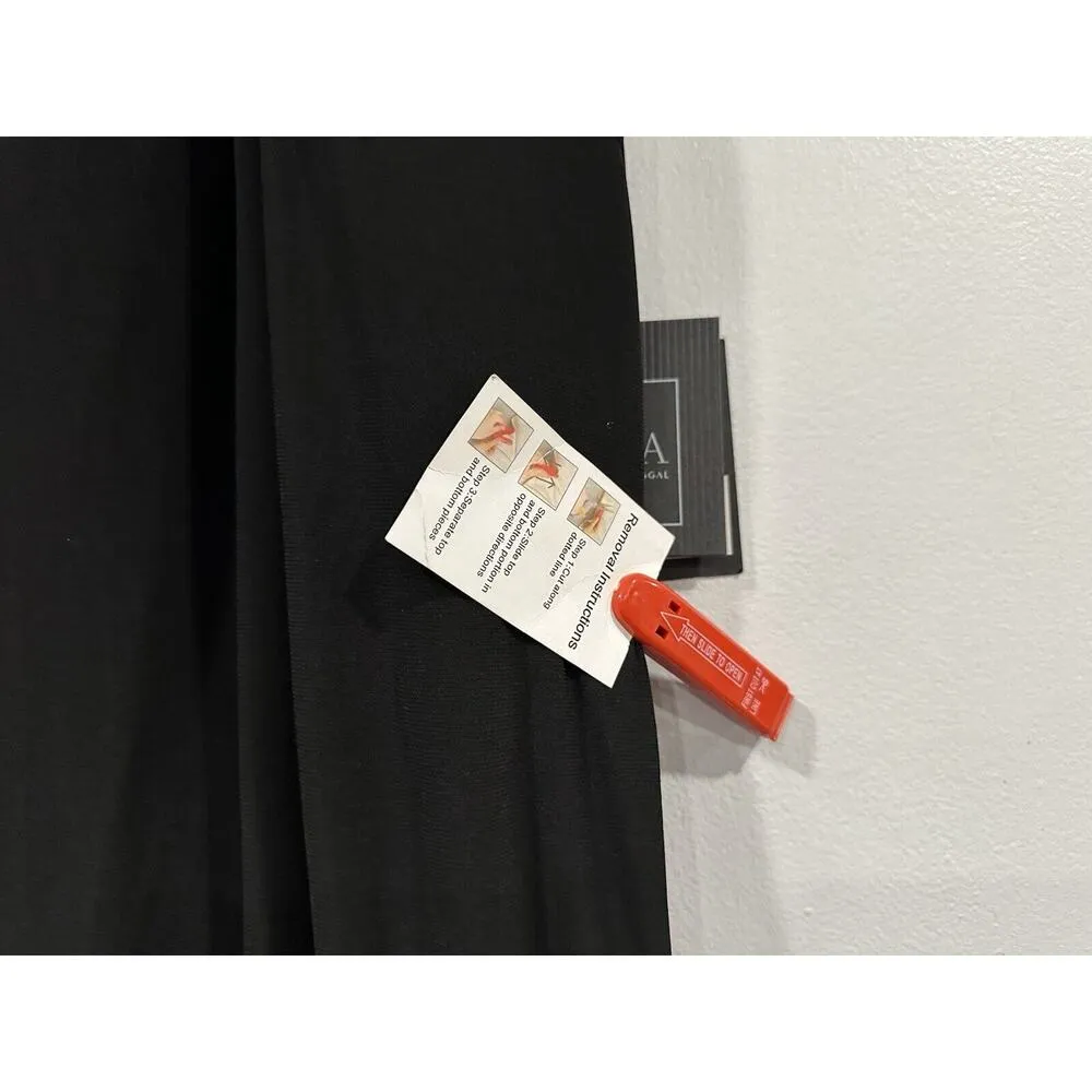 Mac Duggal 26533 Slit Black Halter Gown Maxi Jersey Stretch Rhinestones Size 2 - Image 3