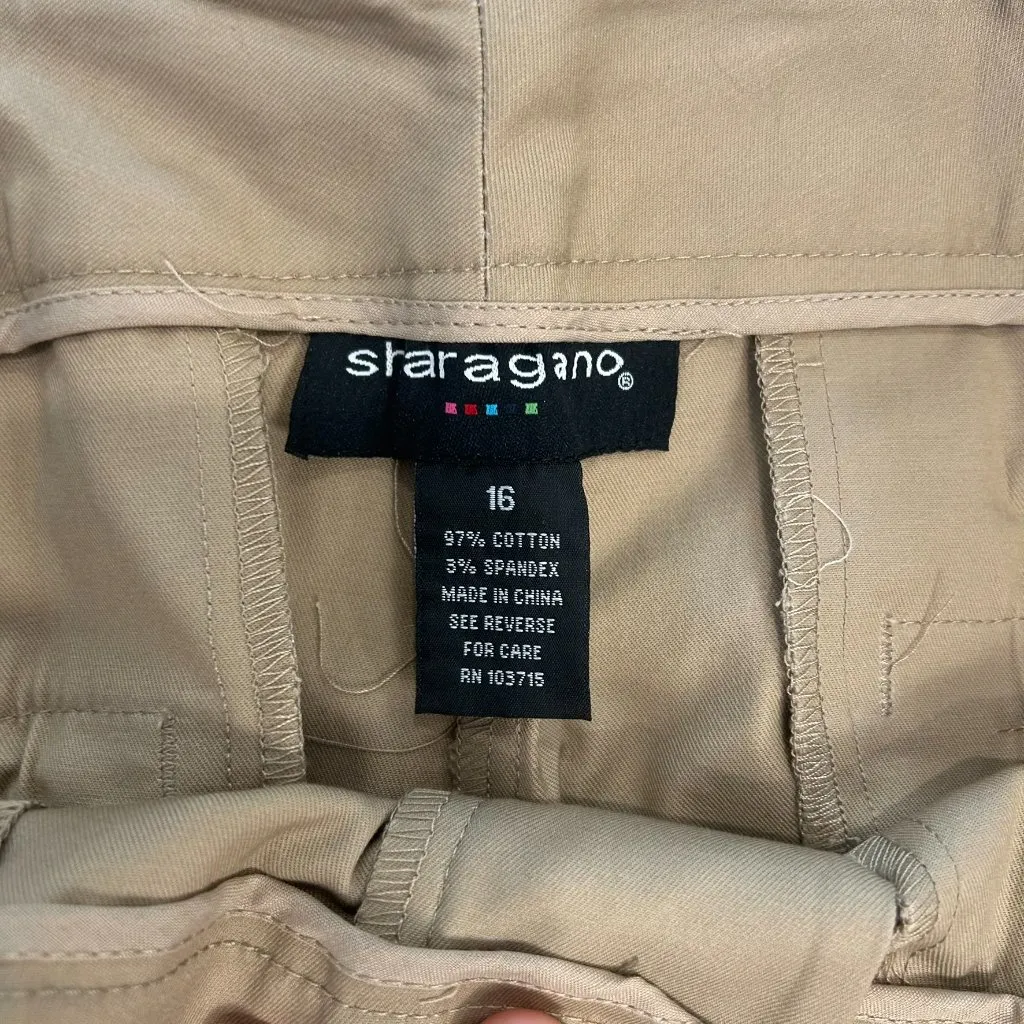 Sharagano NWT Beige Long Length Wide Leg Pants Women's P22 - Image 2