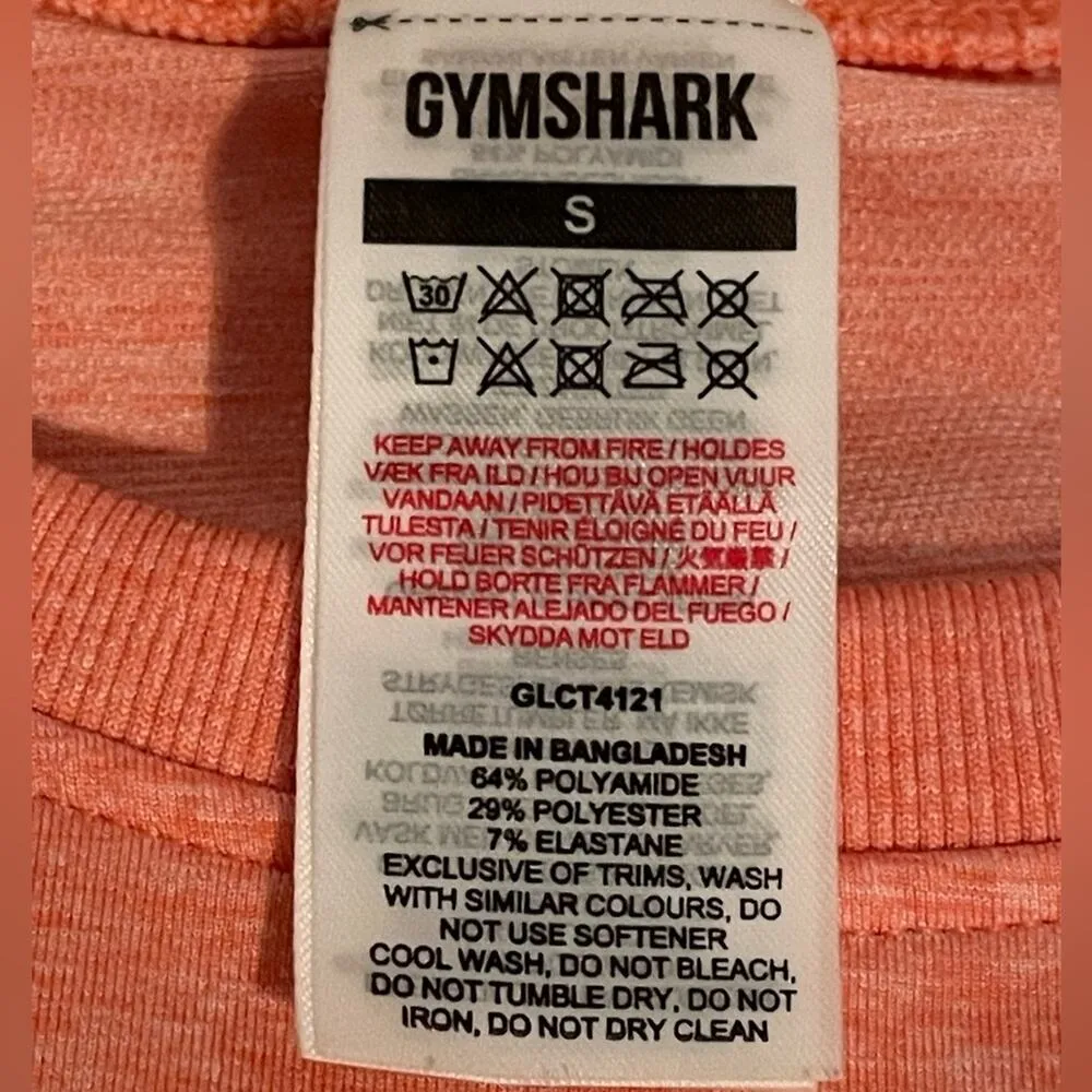 Gymshark Adapt Pink Ombre Seamless Long Sleeve Crop Top Size Small - Image 4