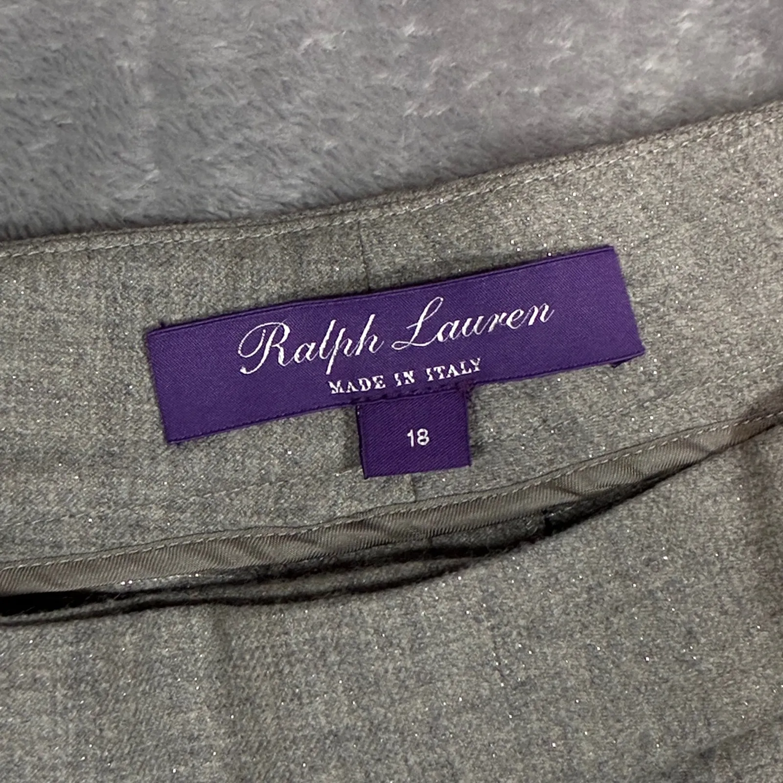 EUC Ralph Lauren Purple Label Jaena Pleated Flannel Pants Trousers Women's 18 - Image 8