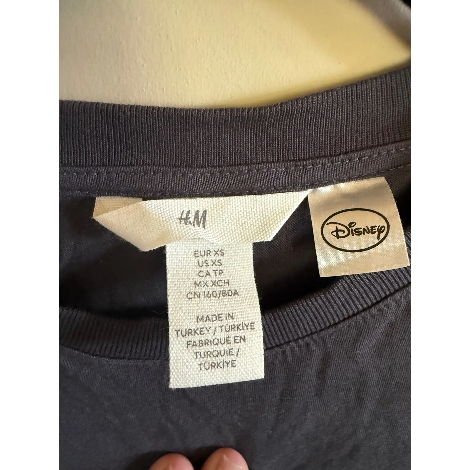 Disney Mickey Mouse Graphic T Shirt H&M Womens XS Gray Tee Top - Image 3