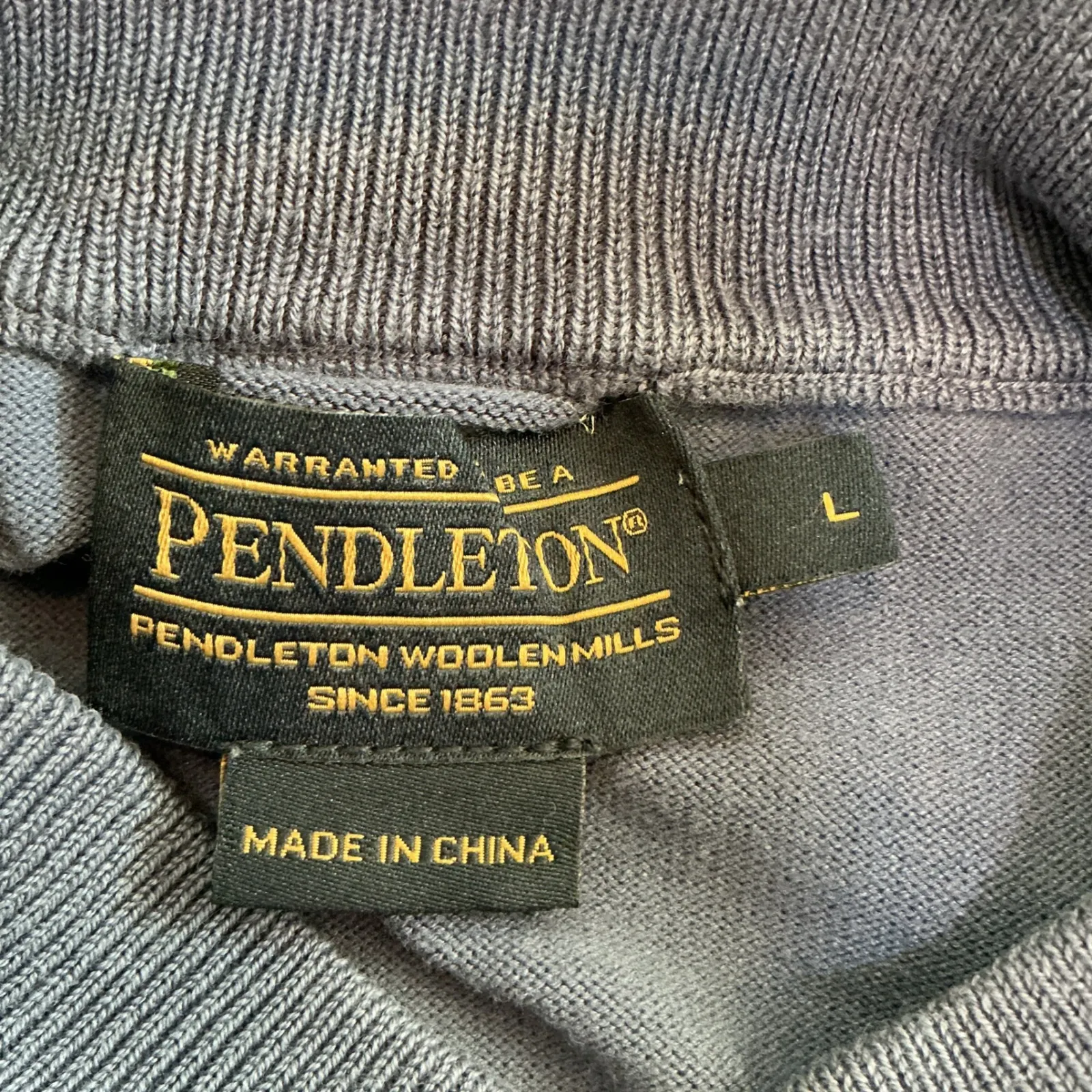 Pendleton Blue Long Sleeve‎ Turtleneck Sweater Top Size L - Image 4