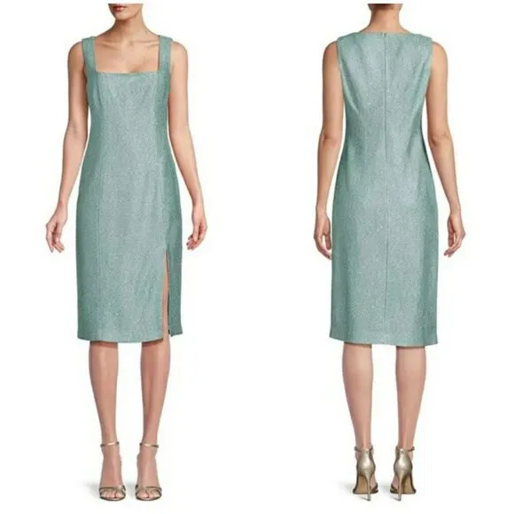 💕ST. JOHN💕 Sequin Slit Dress ~ Seafoam 10 NWOT - Image 2