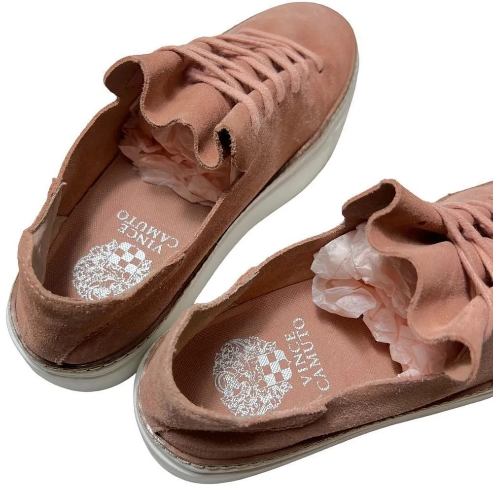 Women’s Vince Camuto Mauve Colored Leather Raiza Platform Sneakers - Image 6