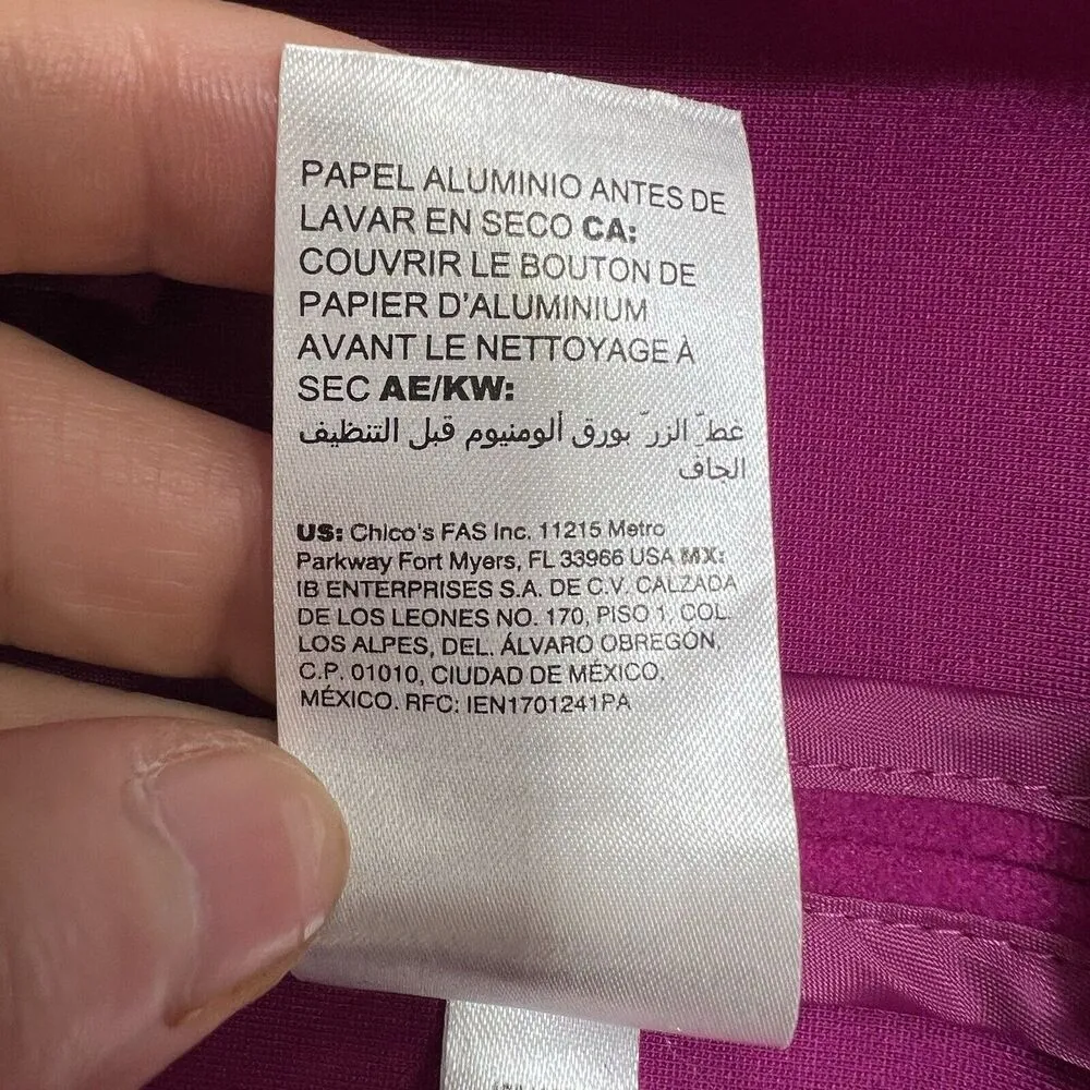 Chicos Size 3 US 16 18 Knit Plush Jacket Hillcrest Pink Over Coat Single Button - Image 10