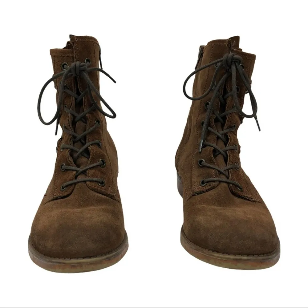 Lavorazione Artigianale Leather Ankle Combat Boots Brown Size 9 - Image 5