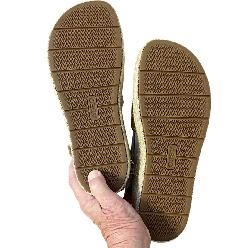 $150 NIB ABEO 8.5 Devyn Sandal Wedge Metatarsal Orthotic Neutral Solstice Buckle Gold - Image 7