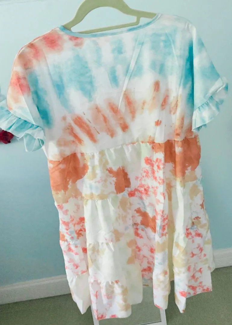 Tye dye Babydoll Dress Multiple Size M - Image 2