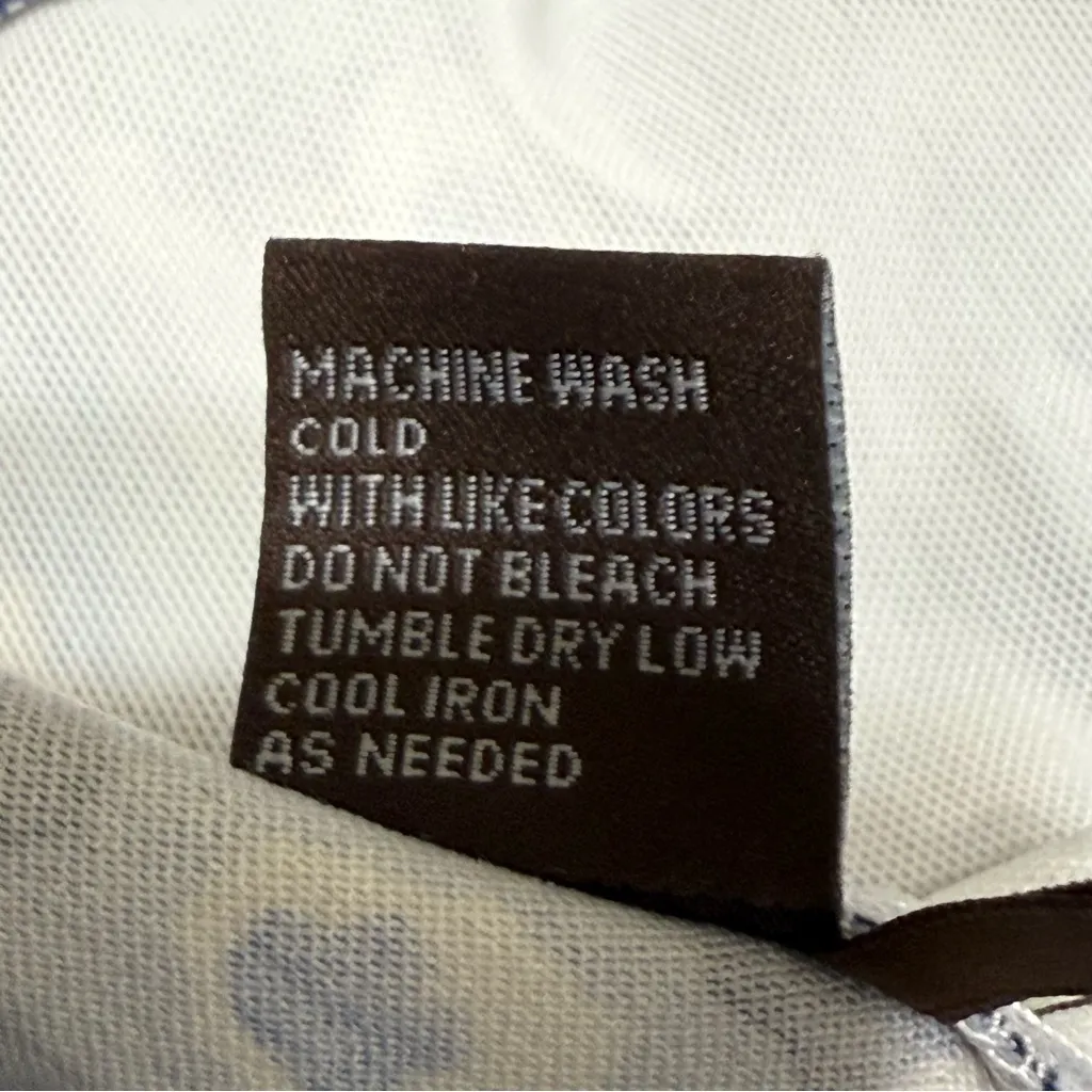 J McLaughlin Maisie Pull On Pants Size 8 Blue Floral Stretch Straight Leg - Image 6