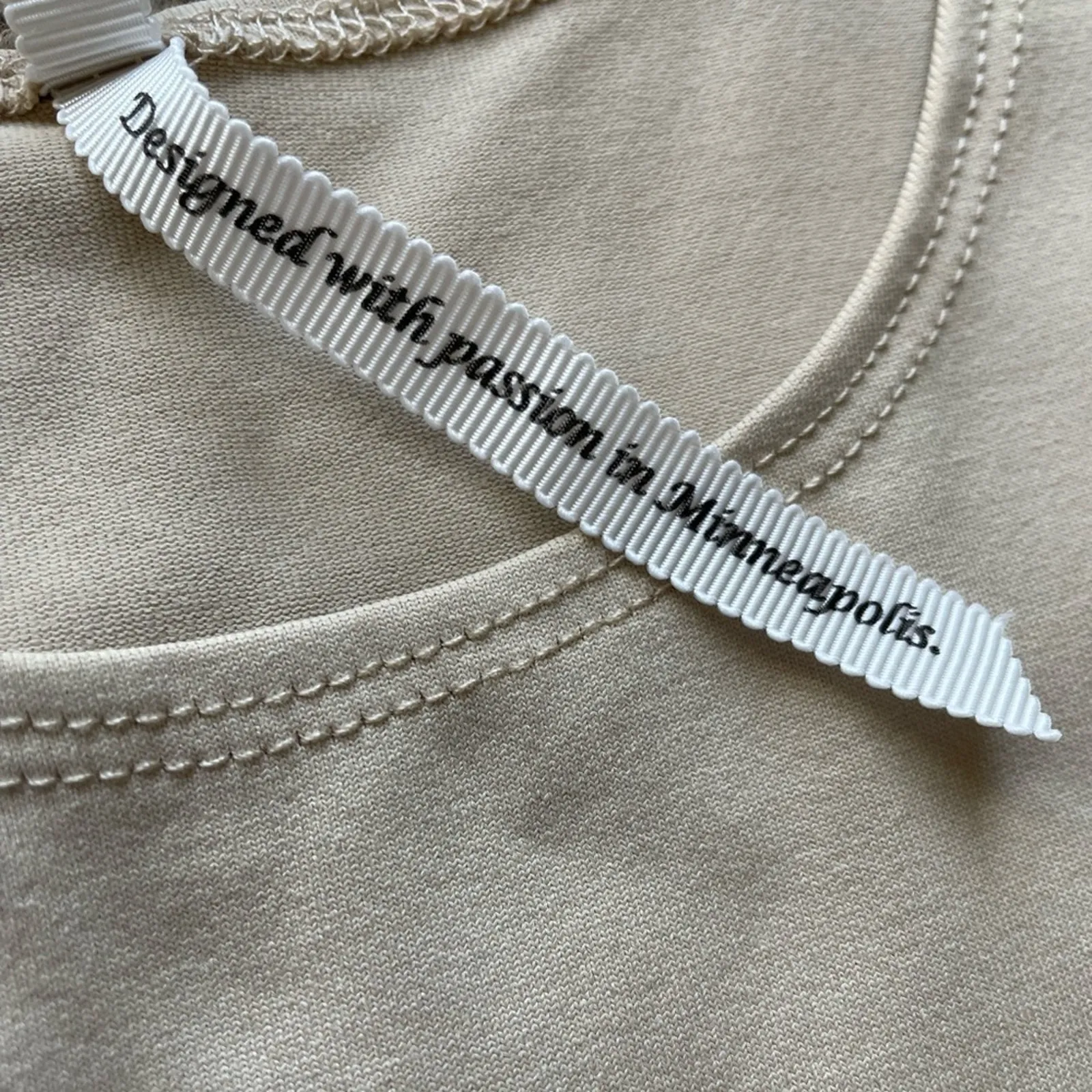 Leo & Nicole Khaki Tan USA made Nylon Form Loving Tank size Large - Image 4