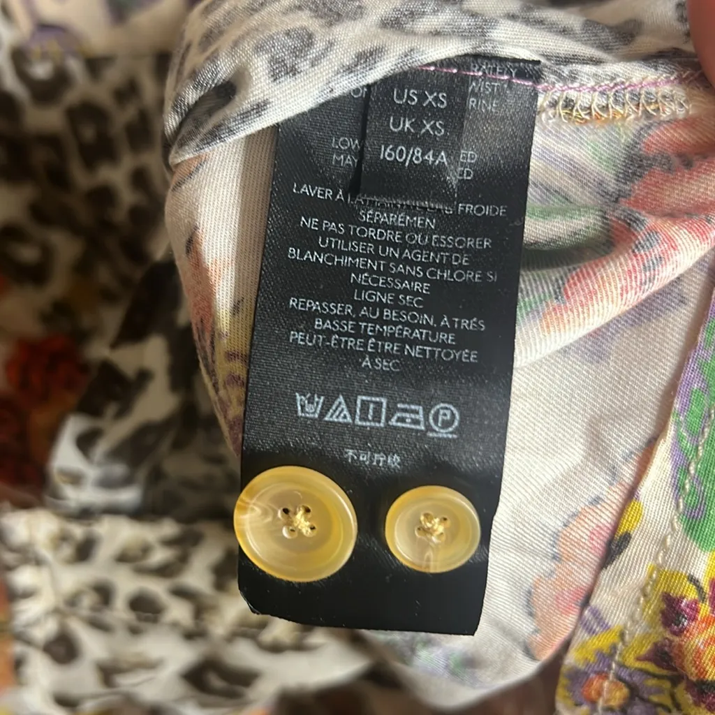 Pilcro Anthropologie Leopard Floral Mix Media Button Oversize Shirt Slouchy Boho - Image 8