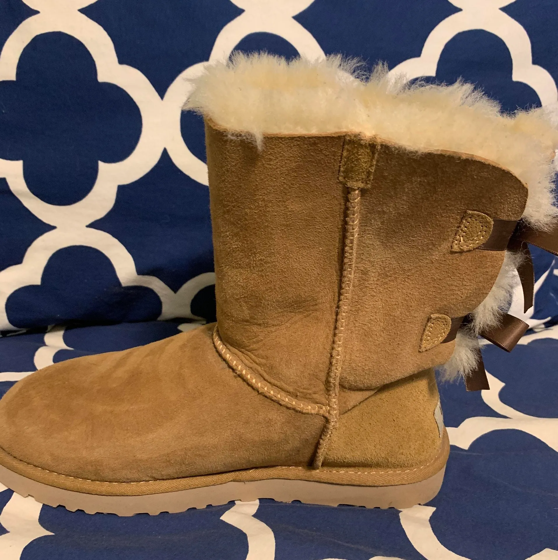 UGG Bailey Bow Chestnut Boots - Image 5