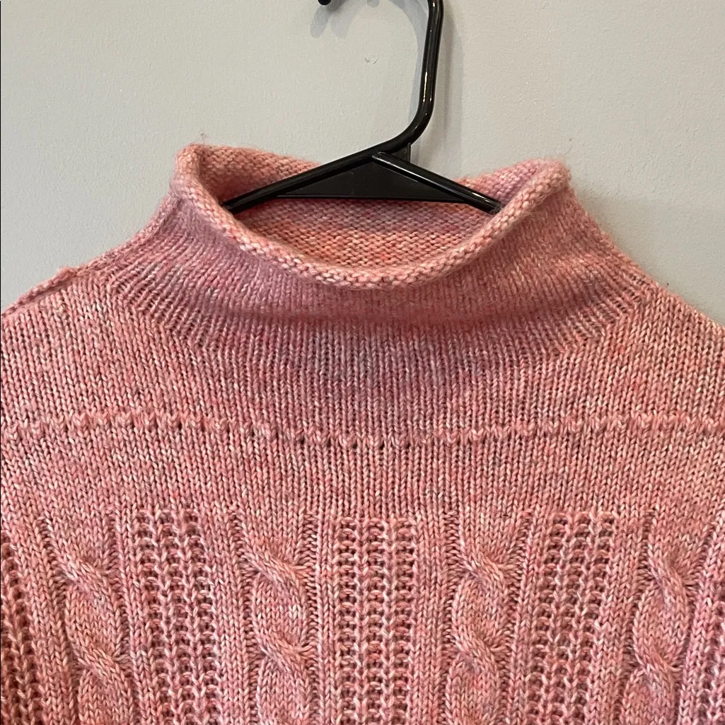 Women's Pink Cable Knit Sweater small - Image 2