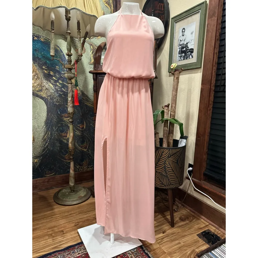 Women's Show Me Your Mumu Maxi Dress XS Pink Halter Slit - Image 2