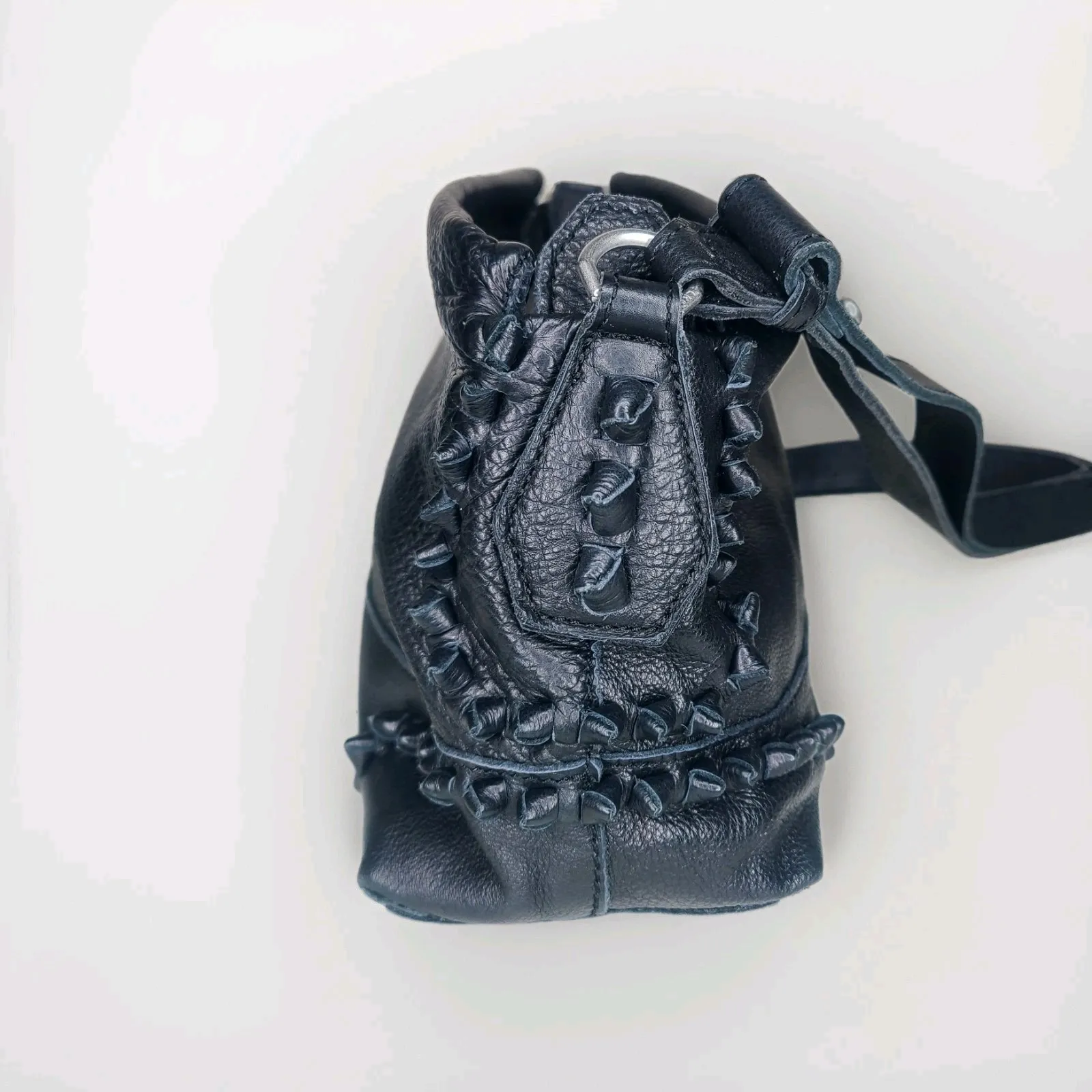 Liebeskind Berlin Women Black Soft Pebbled Leather Embellished Crossbody Purse - Image 6