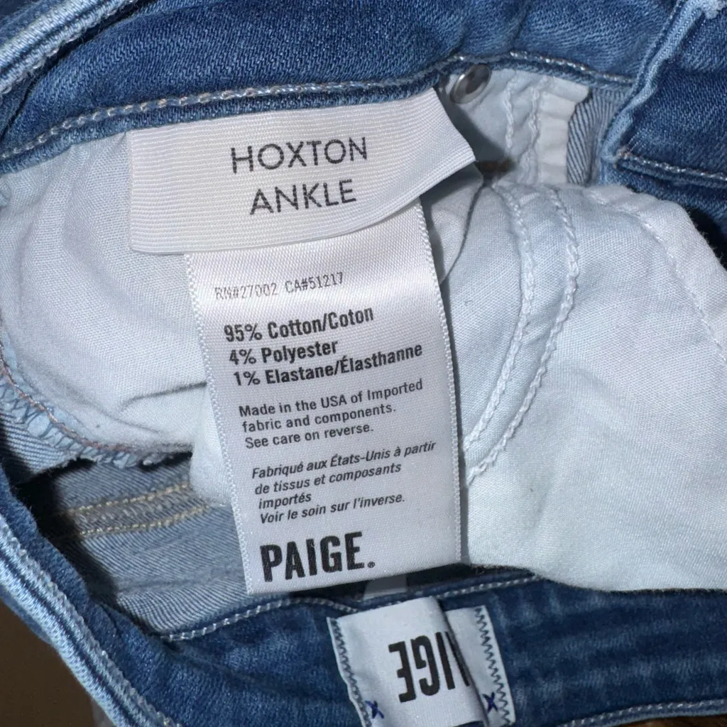 PAIGE Hoxton Ankle Jeans Medium Wash Size 26 - Image 6