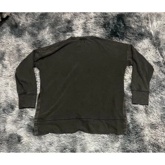AERIE Pull Over‎ Size Small Thermal Great Oversized Sweatshirt Lounge Split Hem - Image 2