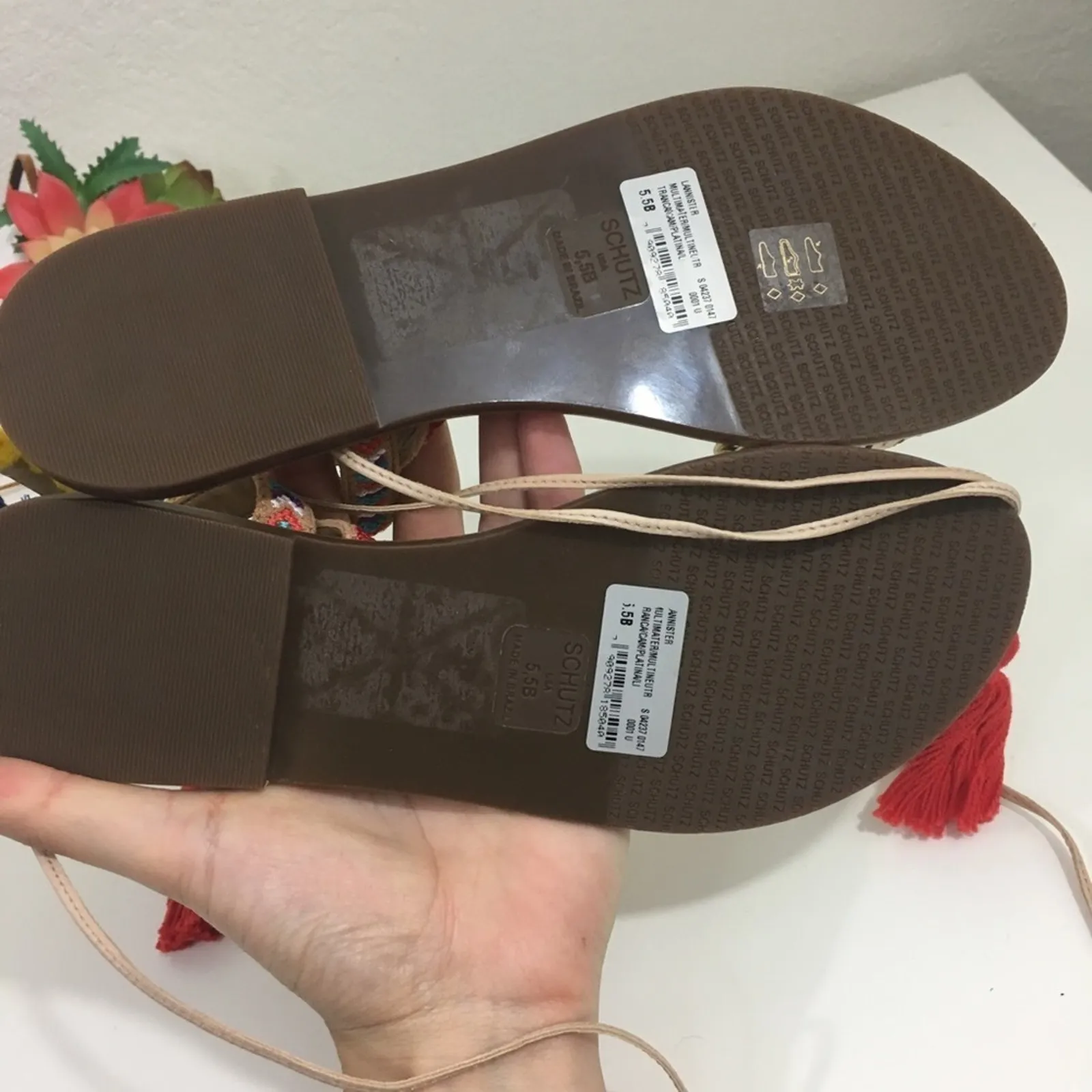 NWT Schutz strappy Lannister embroidered sandals - Image 5