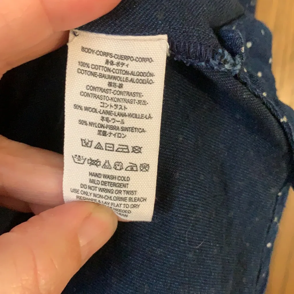 Free people button front knit back navy polka dot top‎ - Image 7