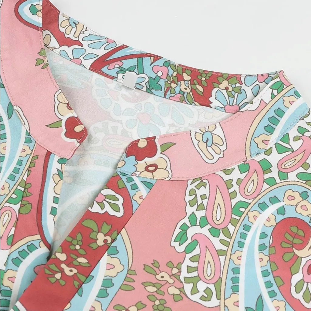 Amazon Women's Floral Paisley Mini Dress - Red and Pink - NWOT - Image 5