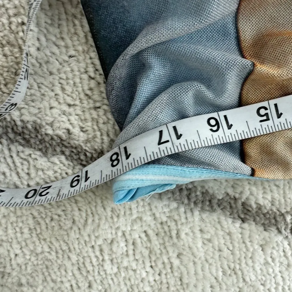 Tiger Mist Blue Floral Stretch Sleevless Graphic Bodycon Maxi Dress Sz Med - Image 9