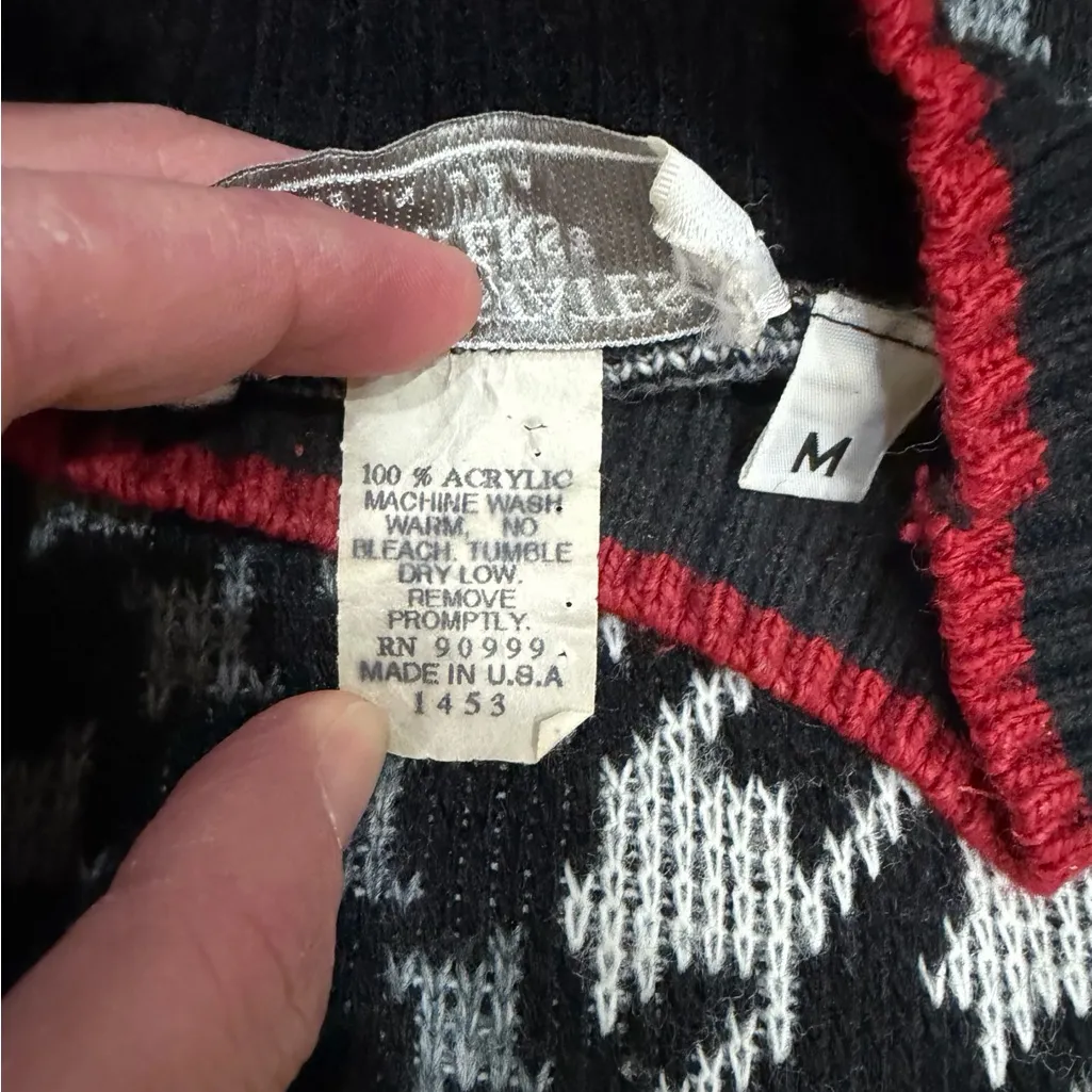 🖤 VTG United States Sweaters Houndstooth Knit Sweater - Women’s M -Made in USA🇺🇸 - Image 8