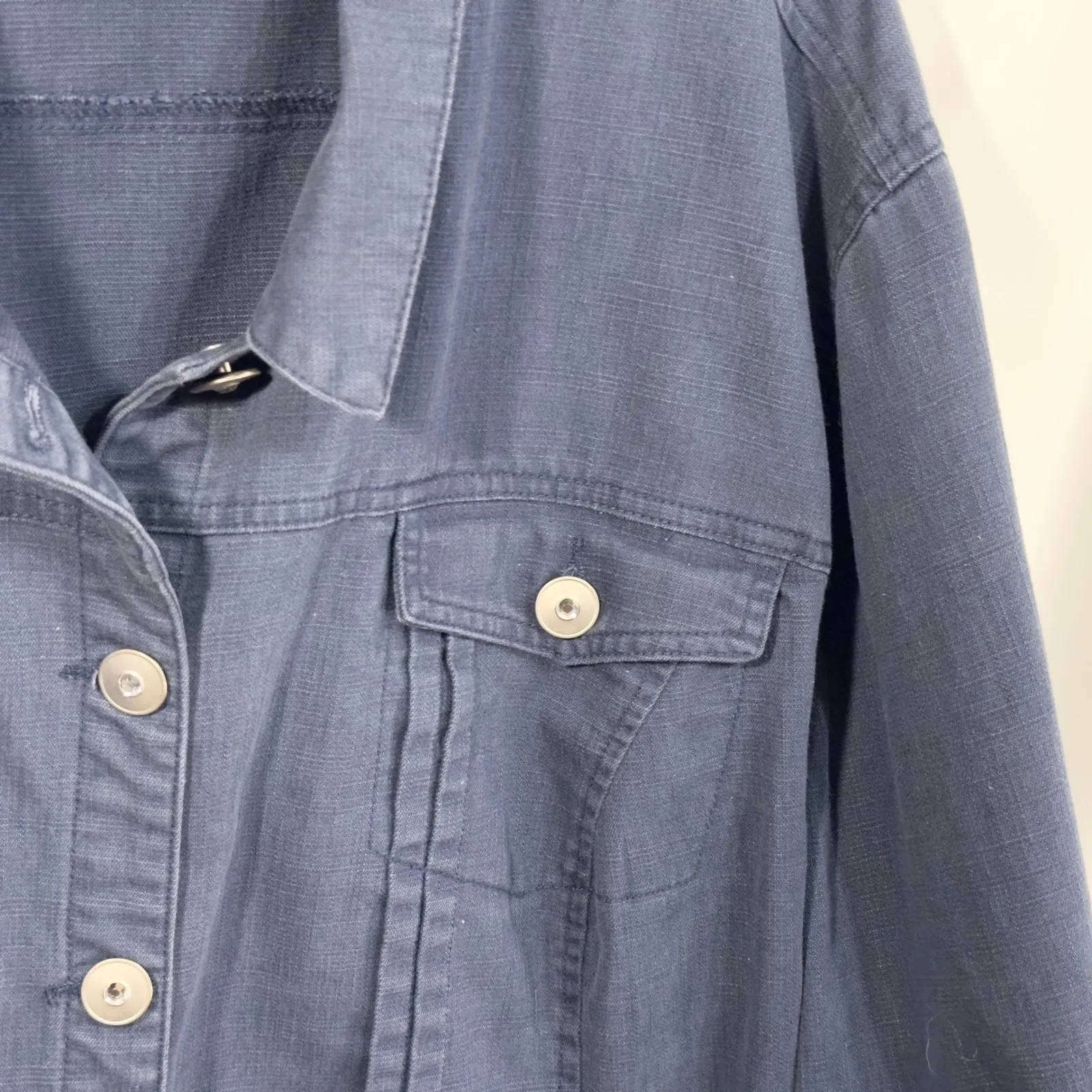 Added Dimensions Catherines Plus Size 5X Denim Jacket 34W 36W Blue Jean 1229 - Image 7