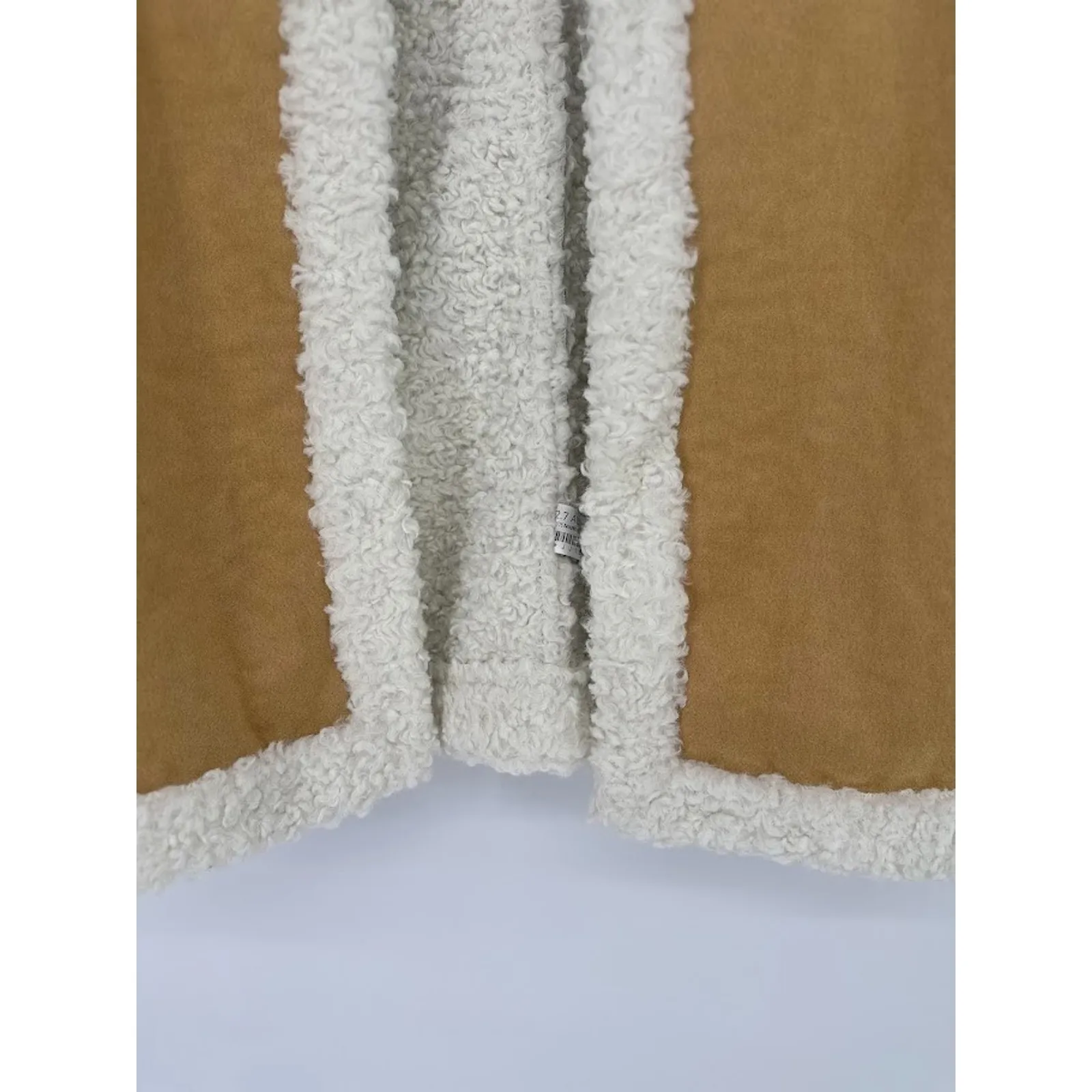 TUCKERNUCK Hyacinth House Tan Faux Suede Shearling Crosby Vest M Boho Western Brown Size M - Image 4