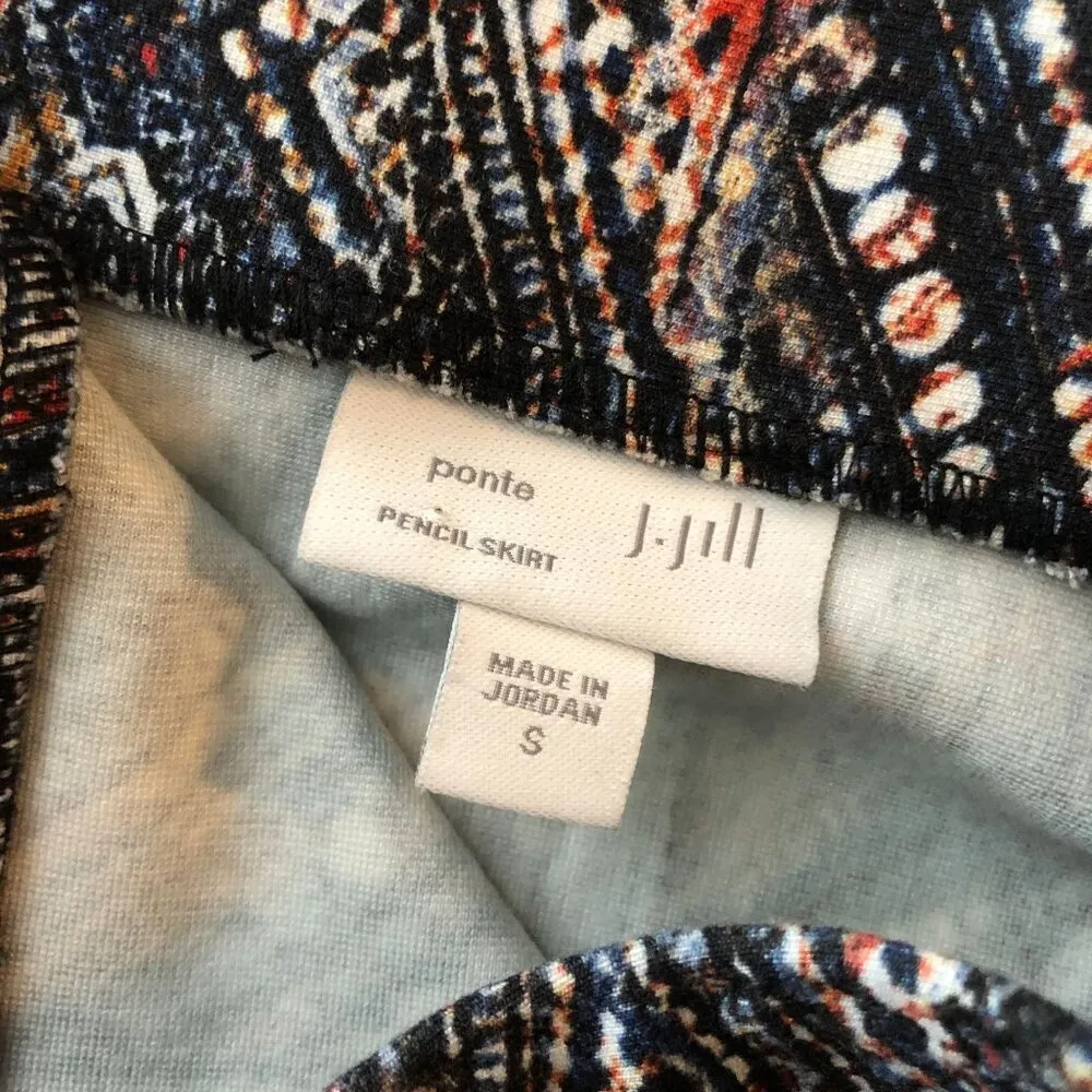 J. Jill Womens Ponte Pencil Skirt Multicolor Paisley Print Size S - Image 3