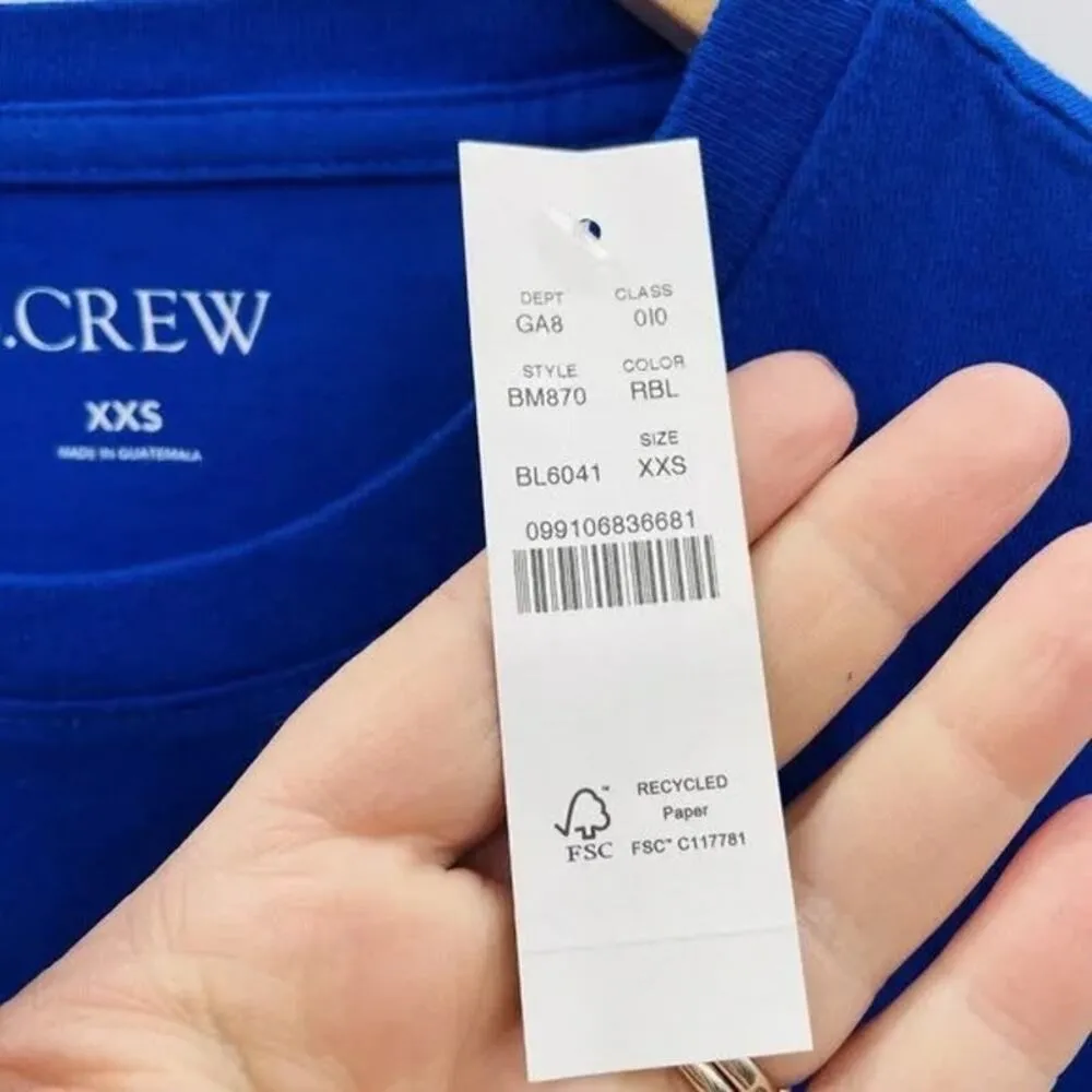 NWT J.Crew Aspen Ski Graphic Short Sleeve Broken In T Shirt XXS Blue White #3006 - Image 7