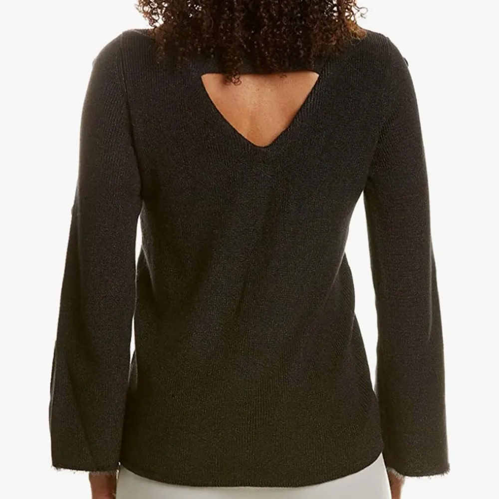 NIC + ZOE constellation sparkly knit top with velour button sleeves size S - Image 27