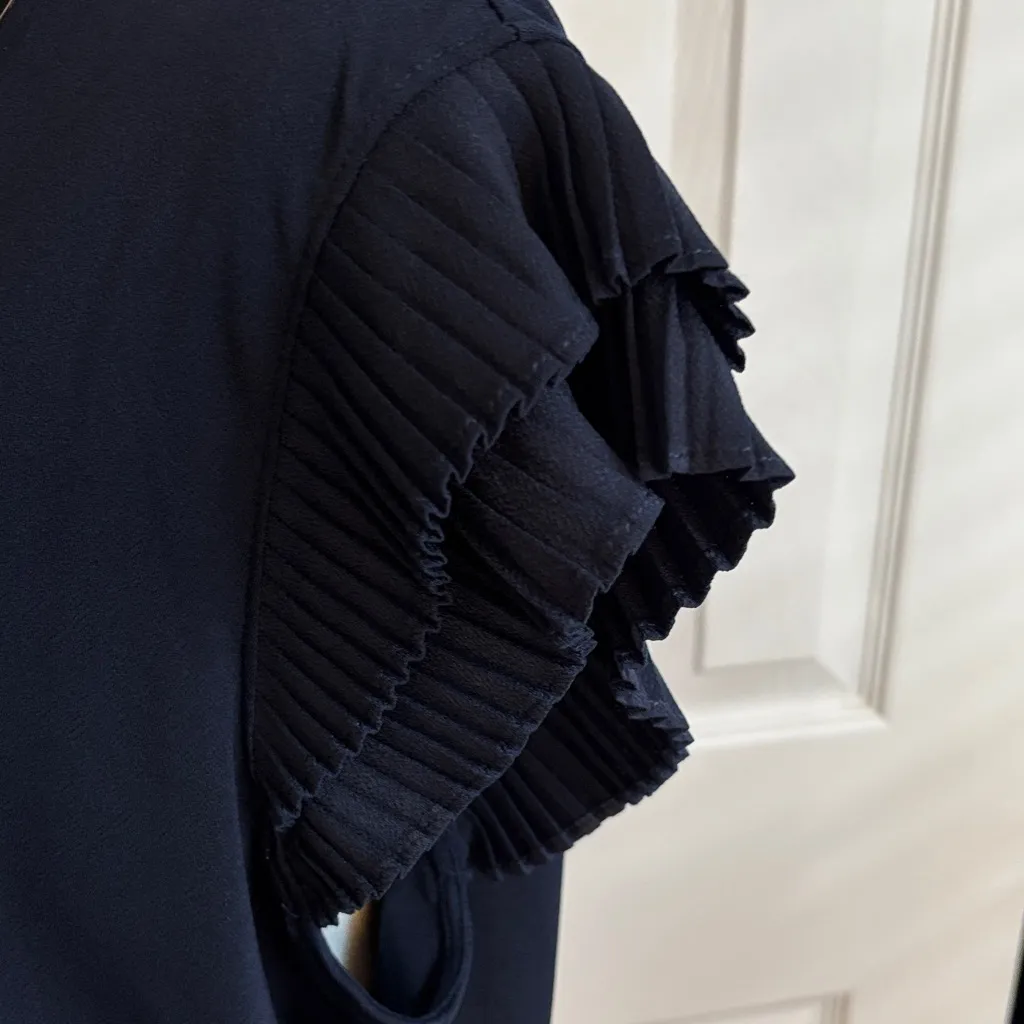 NWT! Adrianna Papell Navy Blue Double Ruffle Cap Sleeve Top – Size XXL - Image 6