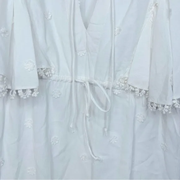 Farm‎ Rio Off-White 3D Flower Mini Dress Size M - Image 10