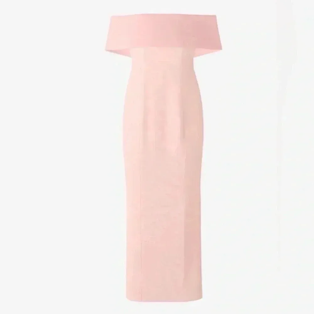 Fame and Partners Off The Shoulder Column Maxi Dress with Waistband Gown Peach - Image 10