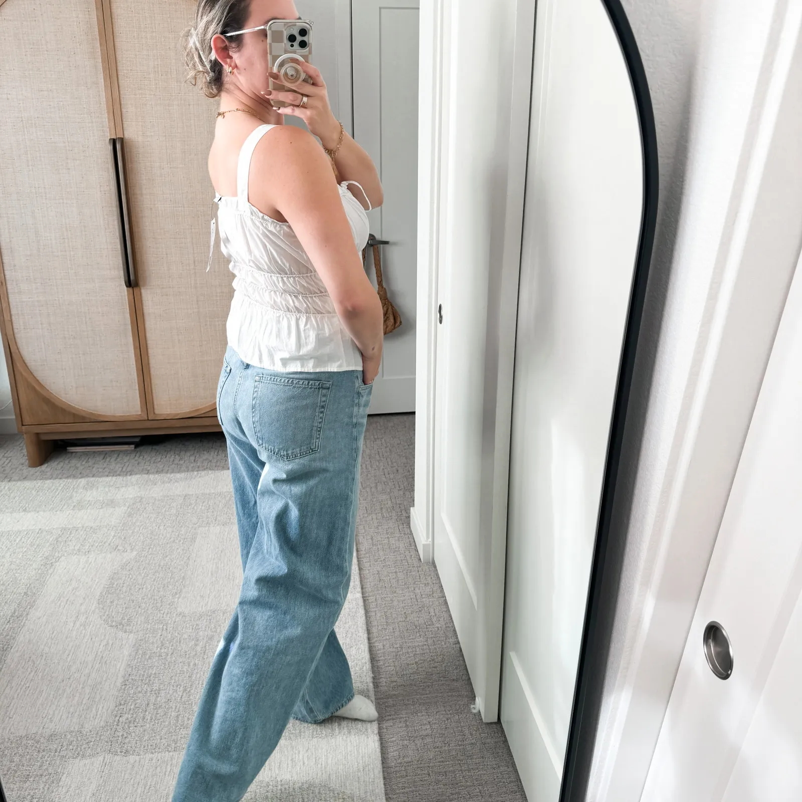 Topshop White Smocked Tank Top - Image 2