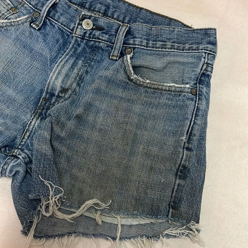 Levi's 505 Distressed Denim Cutoff Jean Shorts Size 5 - Image 5