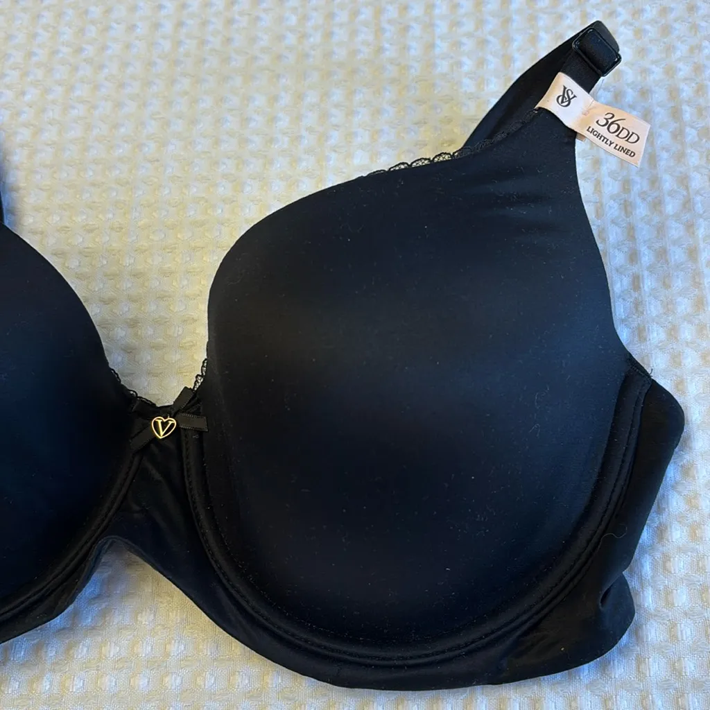 NEW! $50 VICTORIA’S SECRET 36DD(E) Lightly Lined Demi Bra BLACK Padded Underwire - Image 4