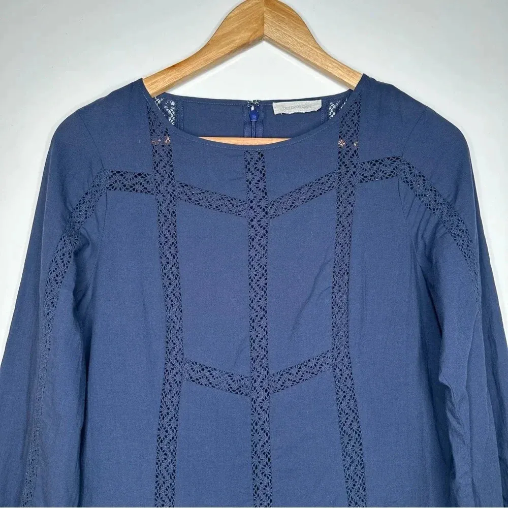 OUTERKNOWN Navy Long Sleeve Elliott Organic Cotton Dress Size XS - Image 3