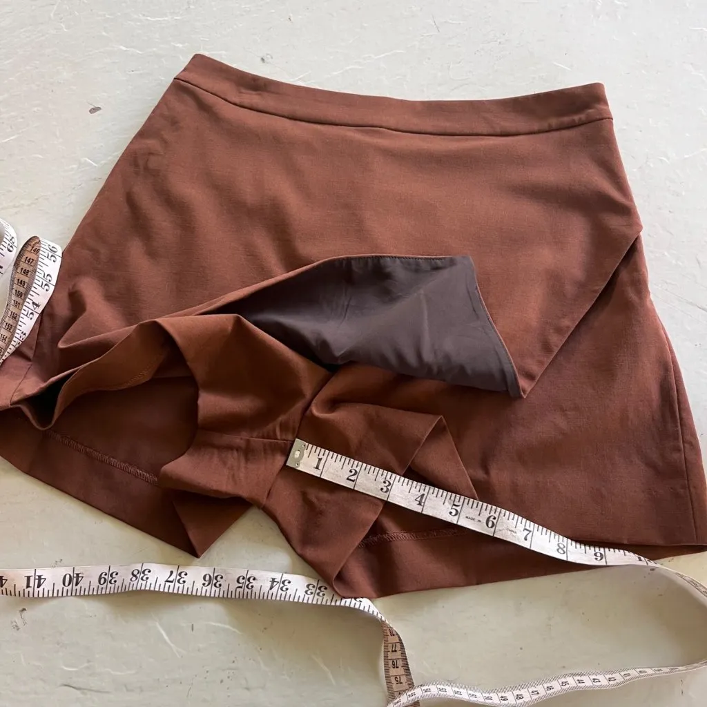 Unbound Merino Wool Brown Mini Skort Skirt Size 28 - Image 7