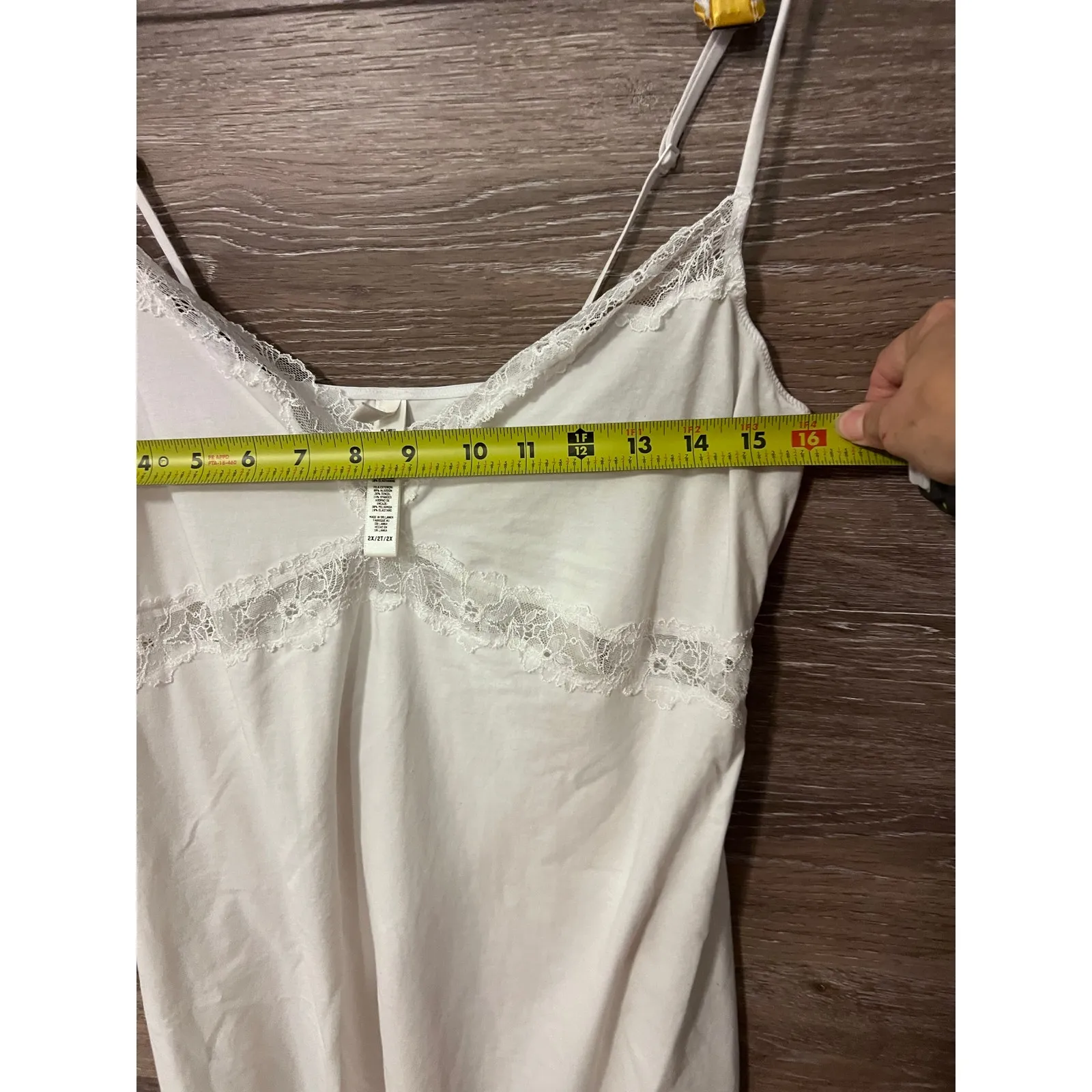 Skims white Nightgown Size XL stretchy sleepwear Cami Lace fits everybody - Image 5