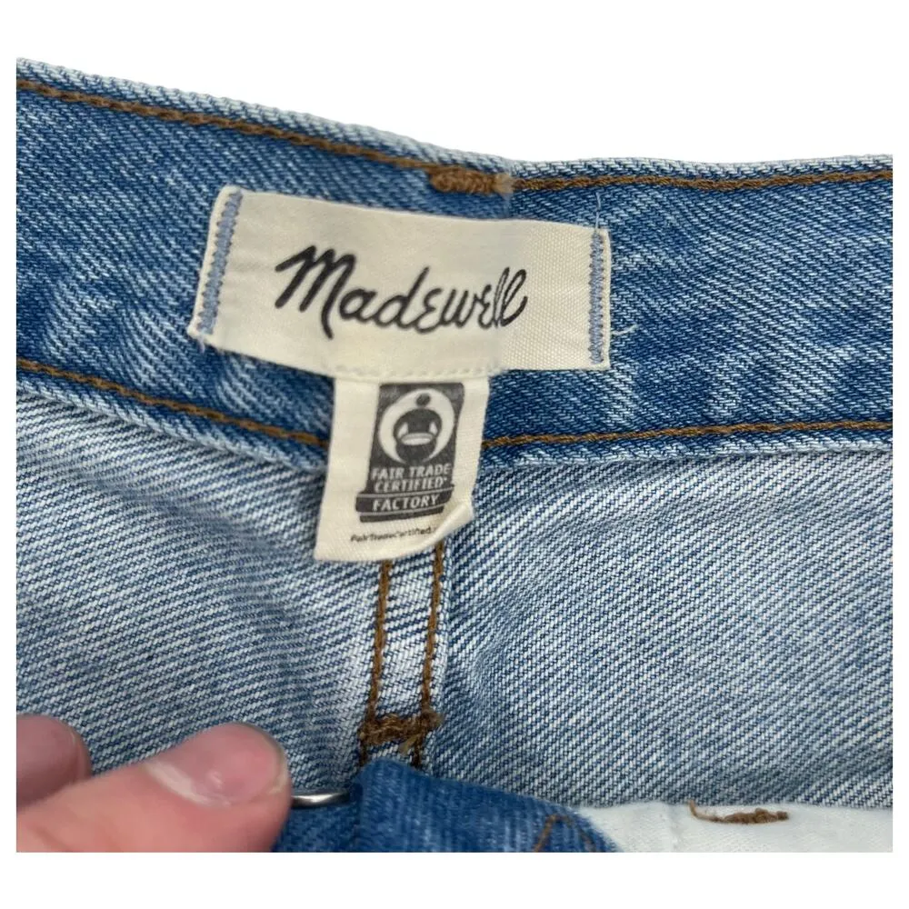Madewell Light Blue Wash Relaxed Mid-Length Denim Short Women's Sz 24 - Image 7