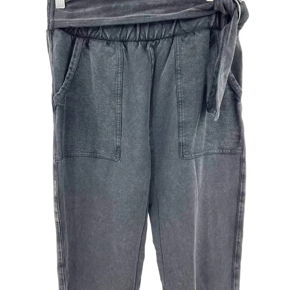 Anthropologie Saturday Sunday Sydney Joggers Sweatpants Pant Belted Tie Black XS - Image 4