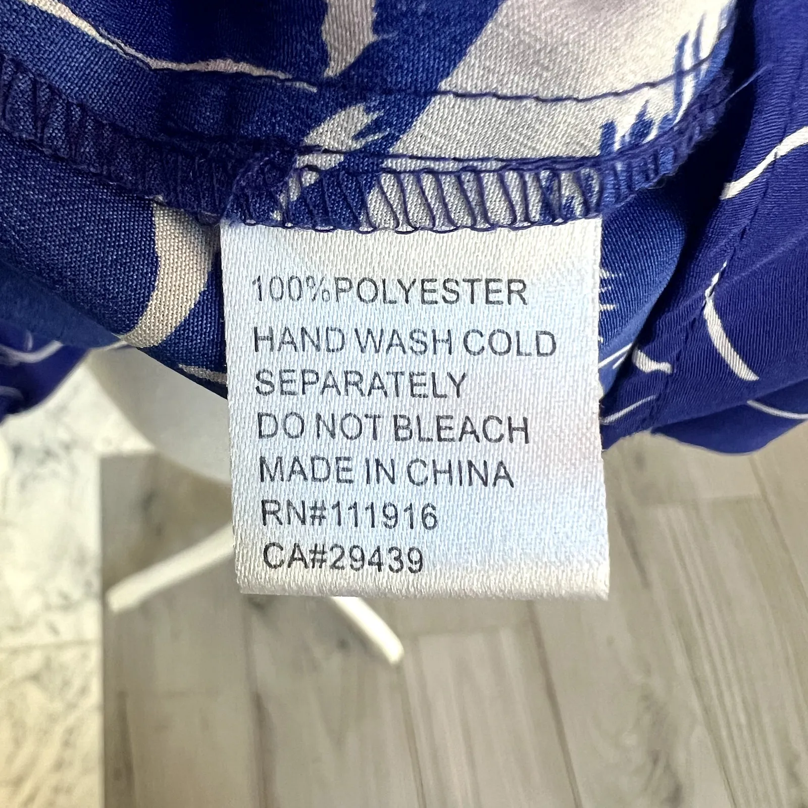 Yumi Kim Blouse SS11-75 111916 Medium Cobalt Blue and White Floral - Image 7