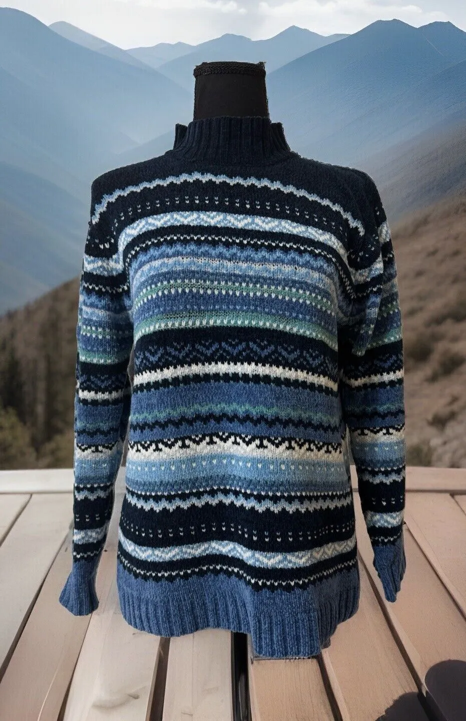 Vintage 90s CabinCreek PM Geometric Pattern Ribbed Sweater Made In Korea Size undefined - Image 1