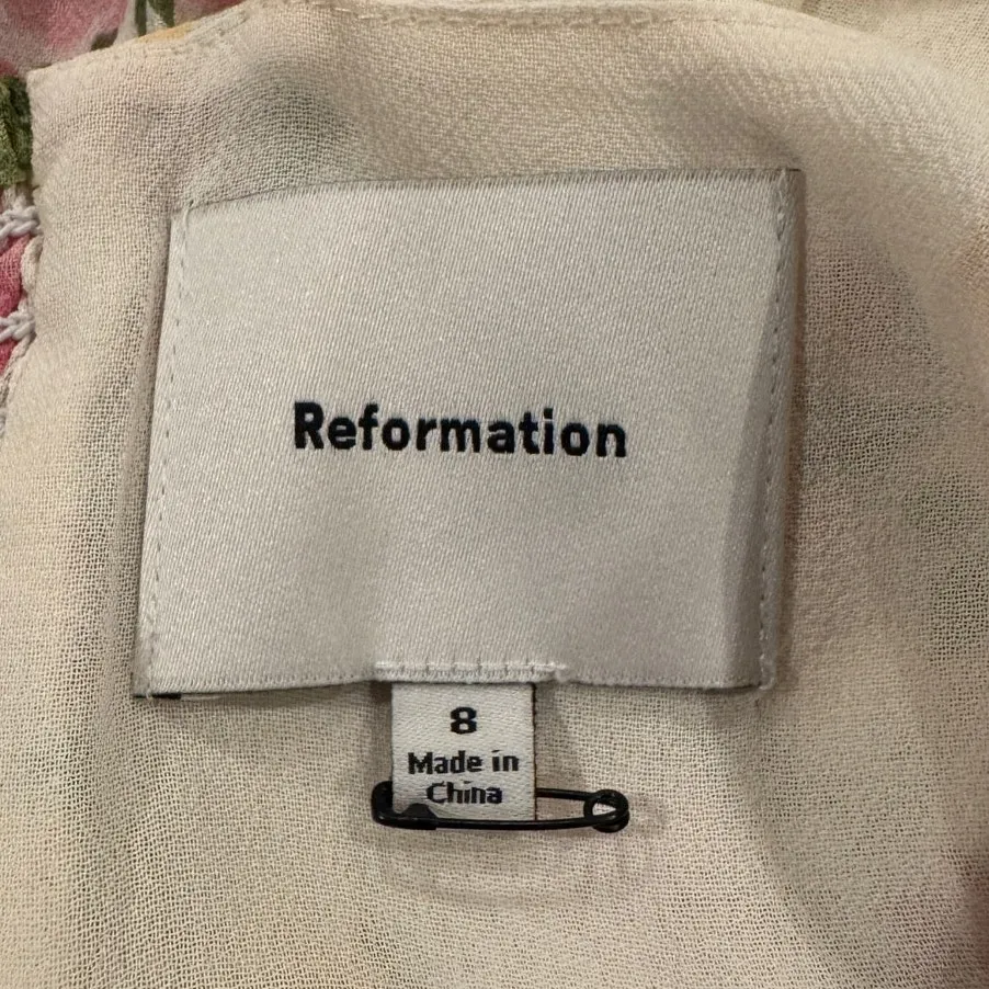 Reformation Irisa Floral Trumpet Dress Size 8 - Image 8