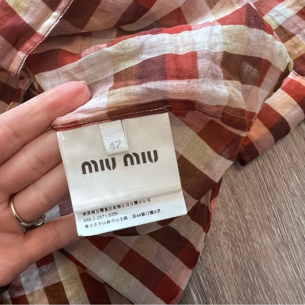 Miu miu plaid button down‎ shirt - Image 7