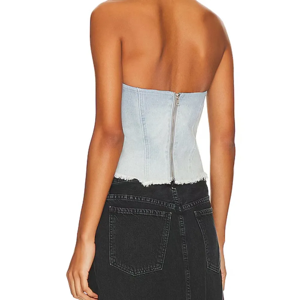 NWT  Domonique Strapless Denim Top in Denim Blue - Image 2