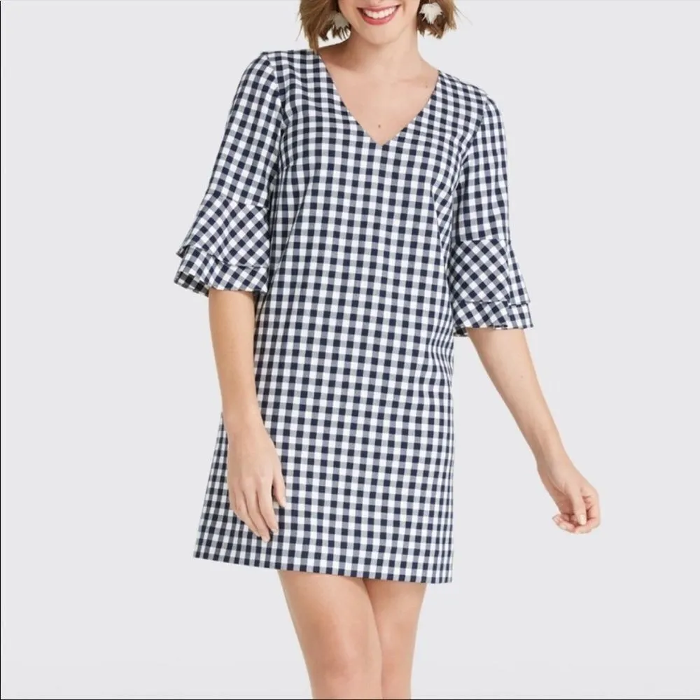 Draper James Gingham Bell Sleeve Dress - Image 3